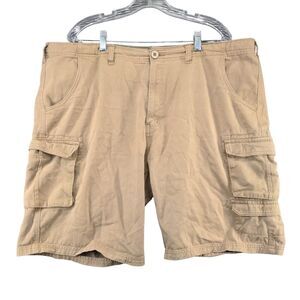 Old Mill Mens Cargo Shorts Tan Size 40 Cotton Pockets Belt Loops